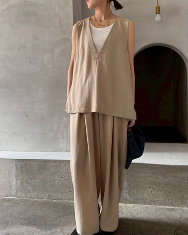 cafune<br> drape washer V neck vest