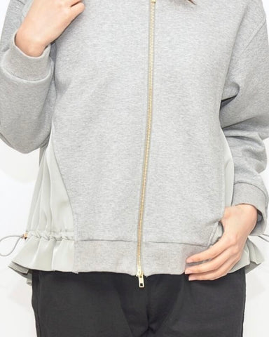 Praia<br> 異素材バックプリーツブルゾン