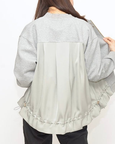 Praia<br> 異素材バックプリーツブルゾン