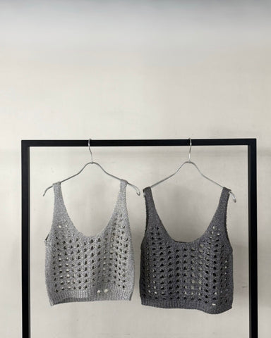 cafune<br> glitter lame knit bustier