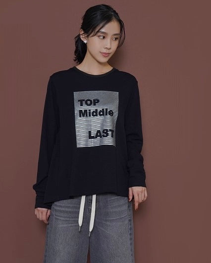 CYAN TOKYOご予約<br>バックギャザーロゴL/S T
