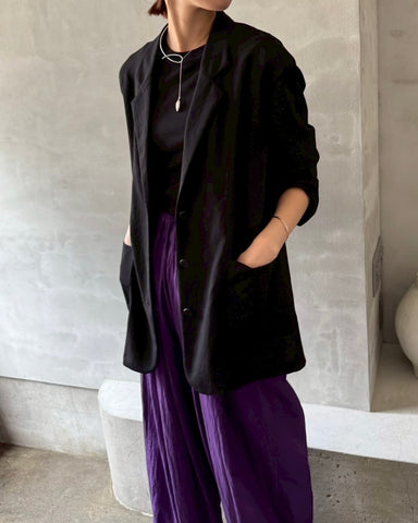 cafune<br> mat stretch georgette tailored jacket