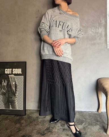 cafune<br> knit fringe wrap skirt