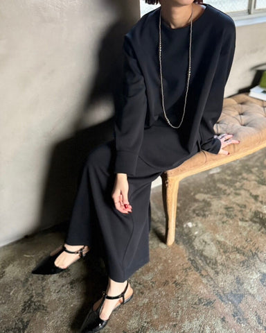 cafune<br> double knit side slit pullover