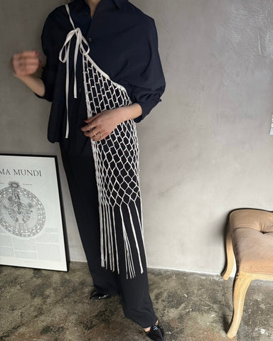 cafune<br> knit fringe wrap skirt