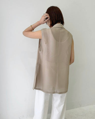 cafune<br> mesh tailored gilet