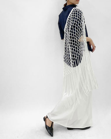 cafune<br> knit fringe wrap skirt