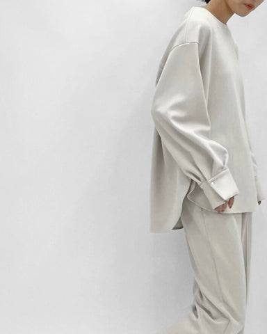 cafune<br> double knit side slit pullover