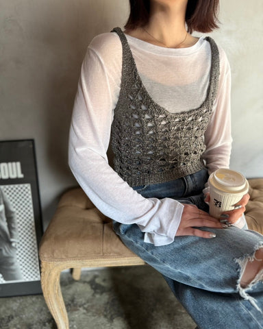 cafune<br> glitter lame knit bustier