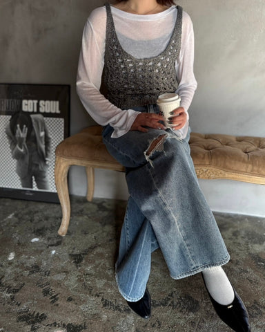 cafune<br> glitter lame knit bustier