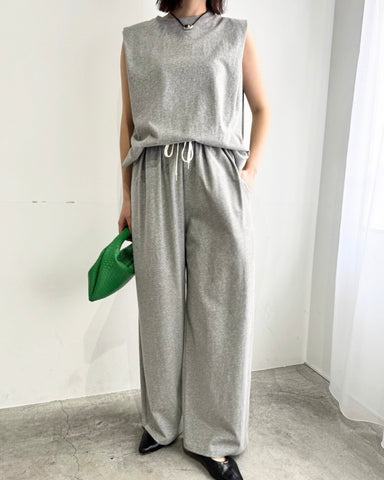 cafune<br> dry cotton tuck sleeve pullover