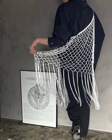 cafune<br> knit fringe wrap skirt