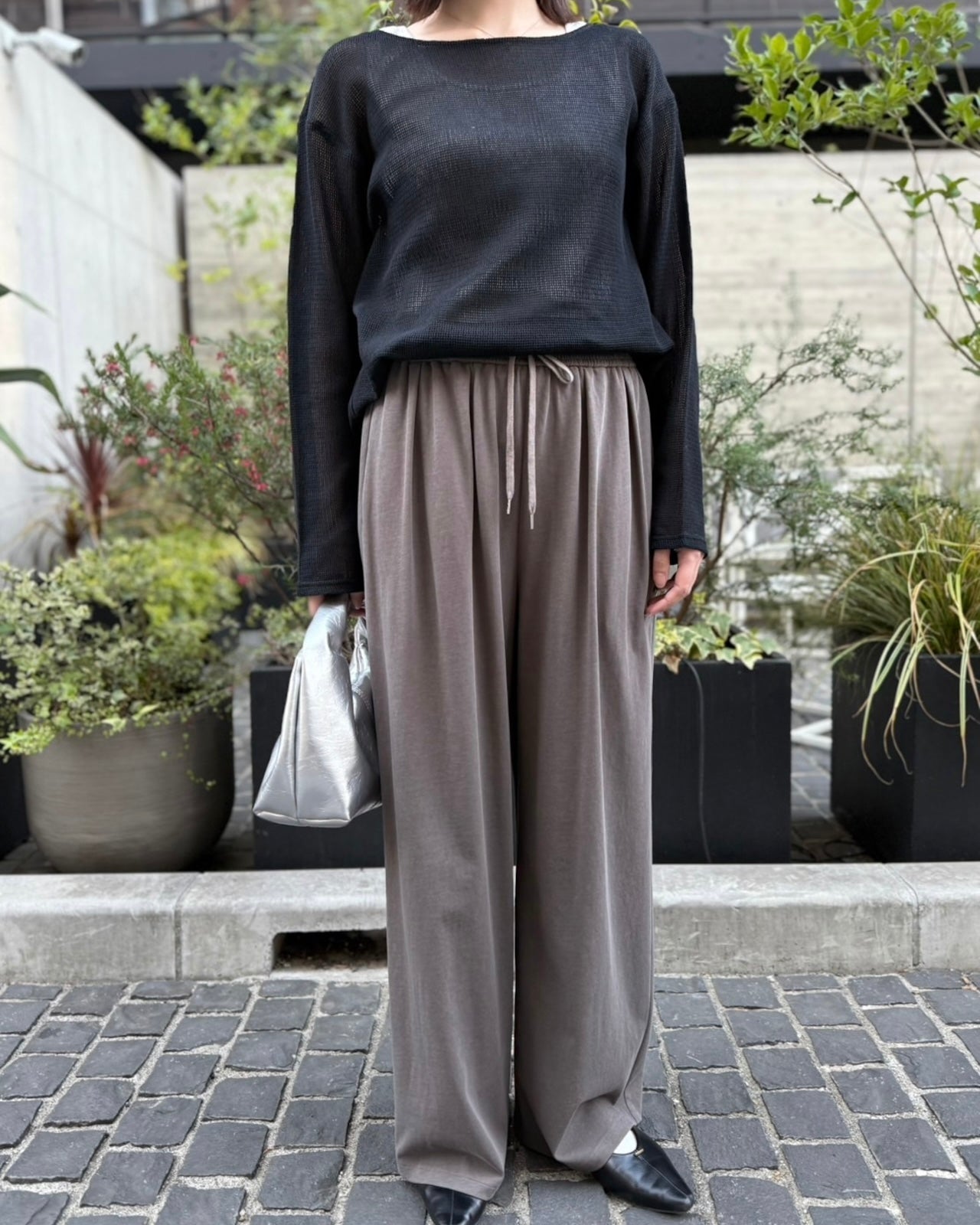 cafune<br> dry cotton wide easy pants