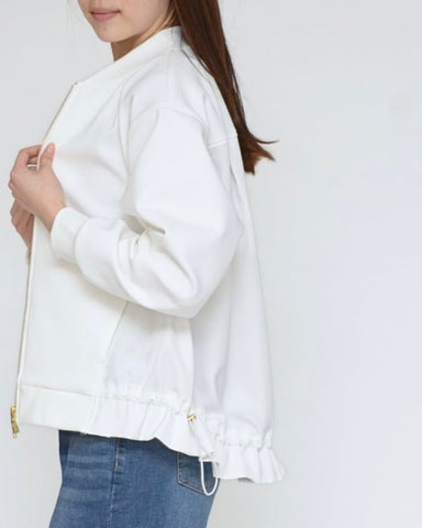 Praia<br> 異素材バックプリーツブルゾン