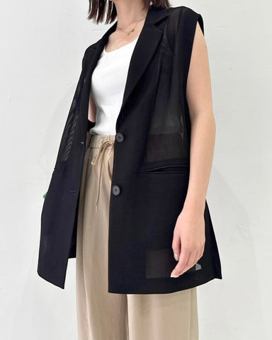 cafune<br> mesh tailored gilet
