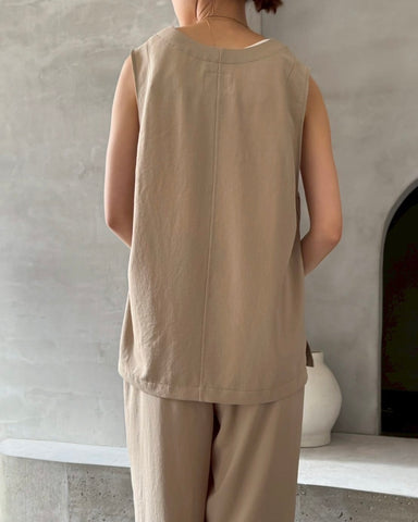 cafune<br> drape washer V neck vest