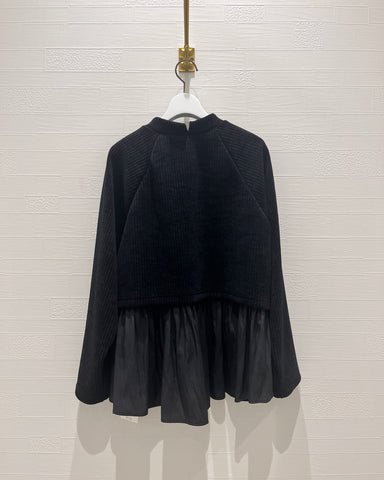 mink char<br> レイヤードニットコーデュロイプルオーバー