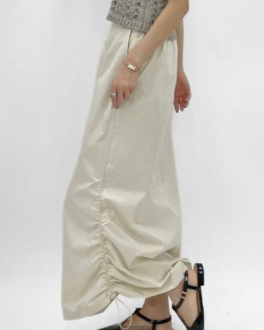 cafune<br>water repellent side gather skirt