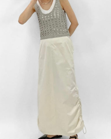 cafune<br>water repellent side gather skirt