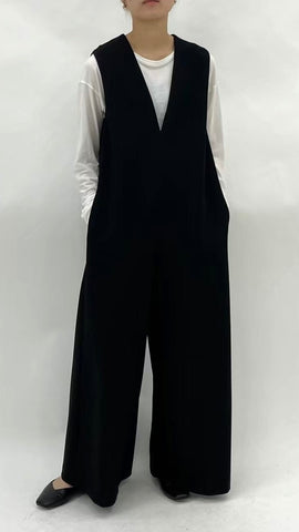 cafune<br> georgette double knit all-in-one