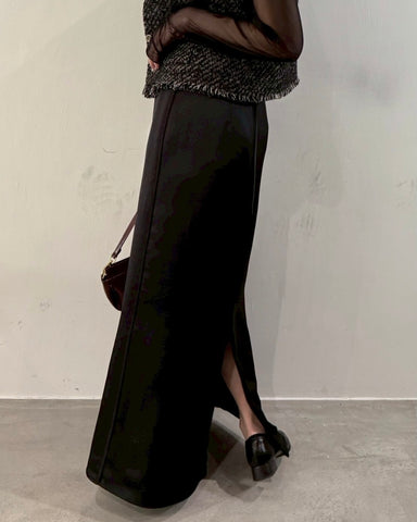 cafune<br> side piping satin skirt