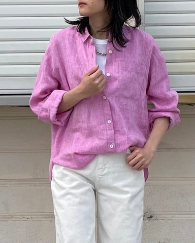 インスタライブ BLUE F RONCE <br>無地リネンシャツ