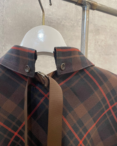 Herencia<br> Tartan Back Ribbon Shirt Blouse