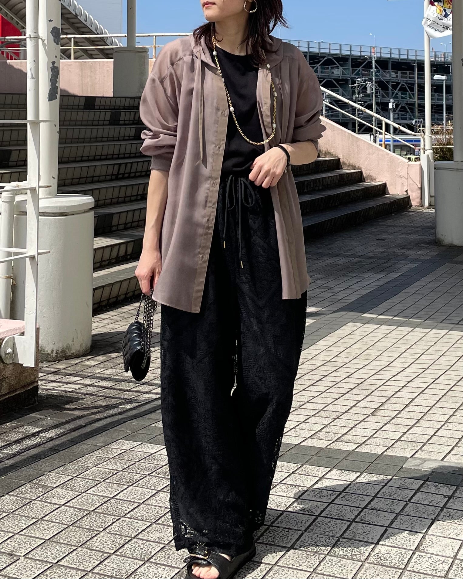 3月23日ライブ mink chair<br>シアーフーディブラウス