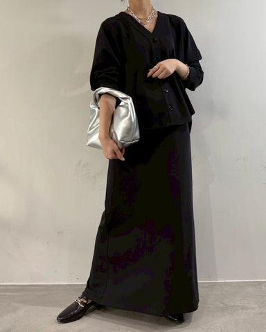 cafune<br> double knit back flare skirt