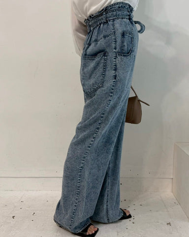 cafune <br> tencel denim easy pants