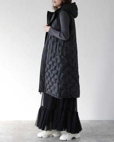 Herencia<br> Padded Hooded Cocoon Vest Coat