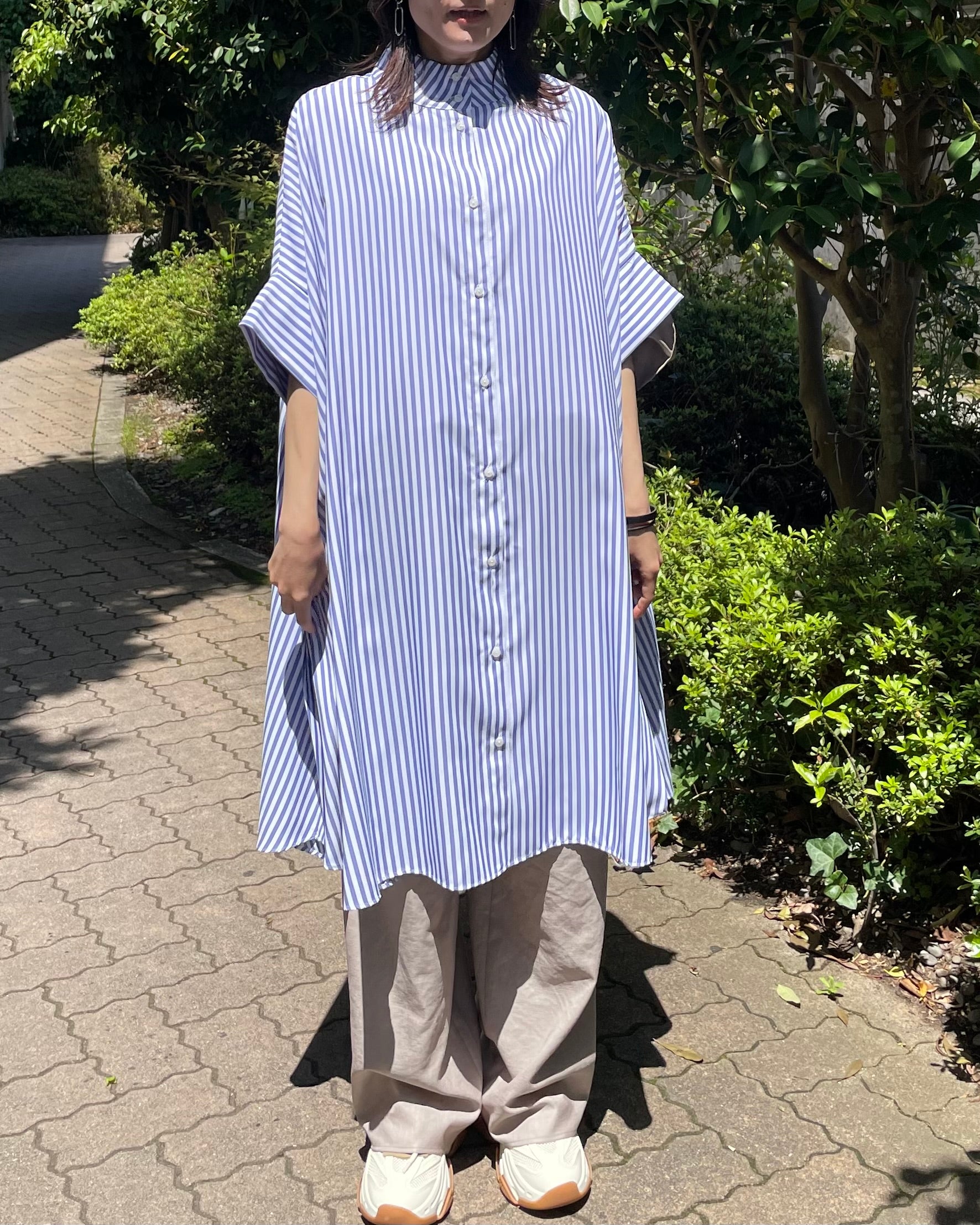 4月12日ライブ Margaux Vintage <br>ストライプロングシャツ