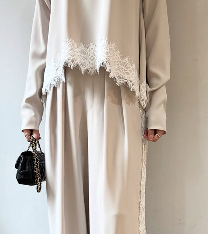 anana<br>レーストリムフレアブラウス