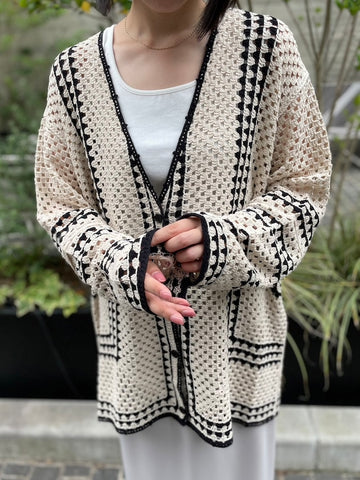 cafune<br>crochet knit cardigan