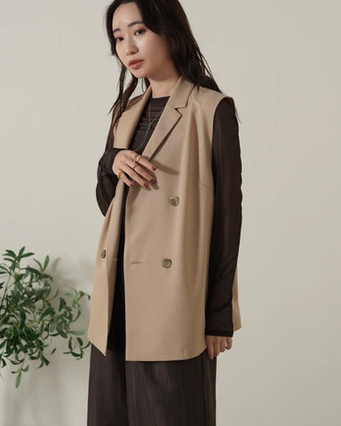 mink chair<br> ツイルダブルブレストジレ