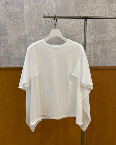 mink chair <br> 異素材ドッキング袖フレアカットソー