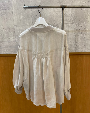 BLUE F RONCE<br>リネン混シアーZIP
