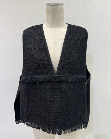 CYAN TOKYOご予約<br> バックオーバートリムツイードベスト