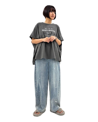 ayane<br>ポンチョ型ロゴTシャツ