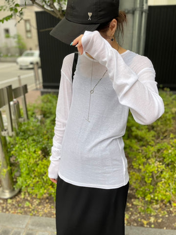 cafune<br>cotton gauze crew neck tops