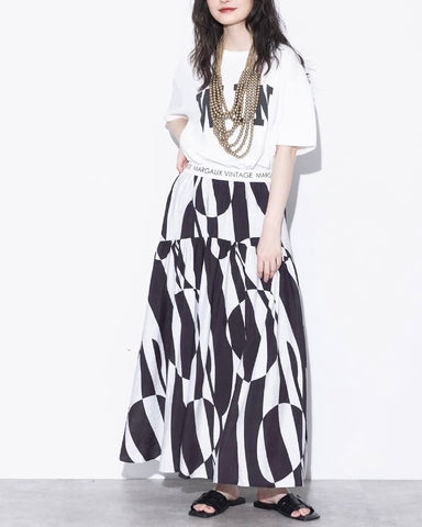 Margaux Vintage <br>ロゴウエストジオメトリックスカート
