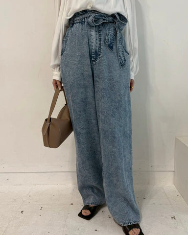 cafune <br> tencel denim easy pants
