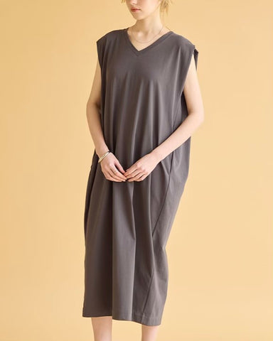SUGAR ROSE<br> タックスリーブVネックOP