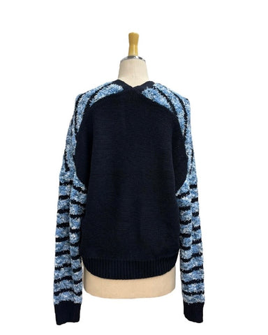 ayane予約<br> リボンヤーンボーダーニットカーディガン