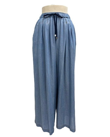 ayane予約<br> シアーデニムタックワイドパンツ