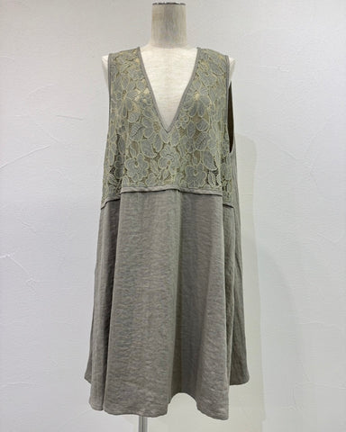 CYAN TOKYOご予約<br> サイドスリットレースコンビチュニック