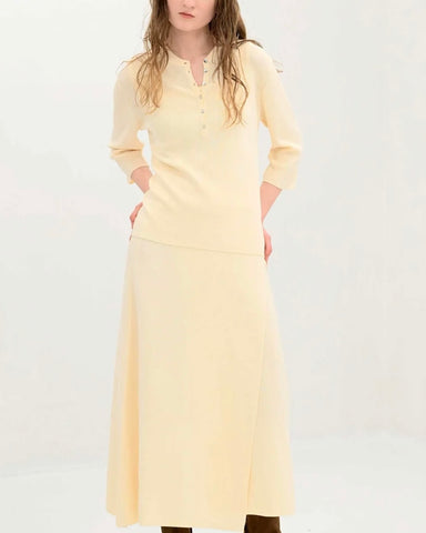 Herencia<br>ヘンリーネックカラーニット