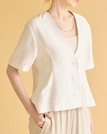 SUGAR ROSE<br>ノーカラーフレアジャケット