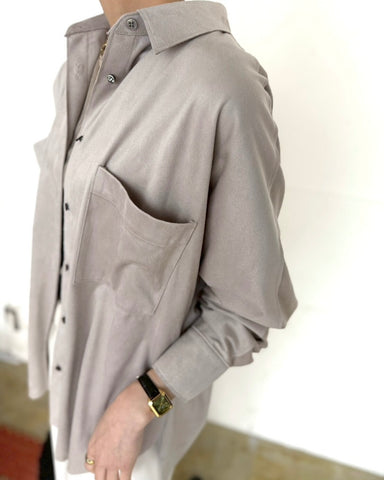 cafune<br>suede over shirt