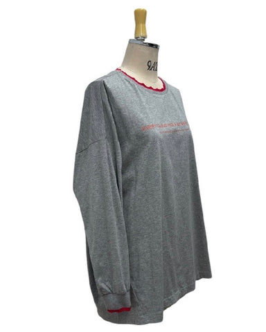 ayane予約<br> 襟ぐりニットロゴロンT